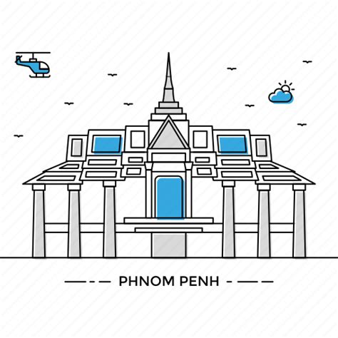 Building Capital Landmark Monument Penh Phnom State Icon