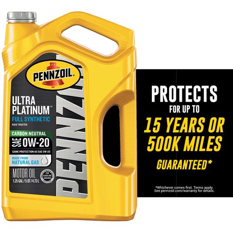 Pennzoil Ultra Platinum Full Synthetic 0w 20 Motor Oil 5 Quart