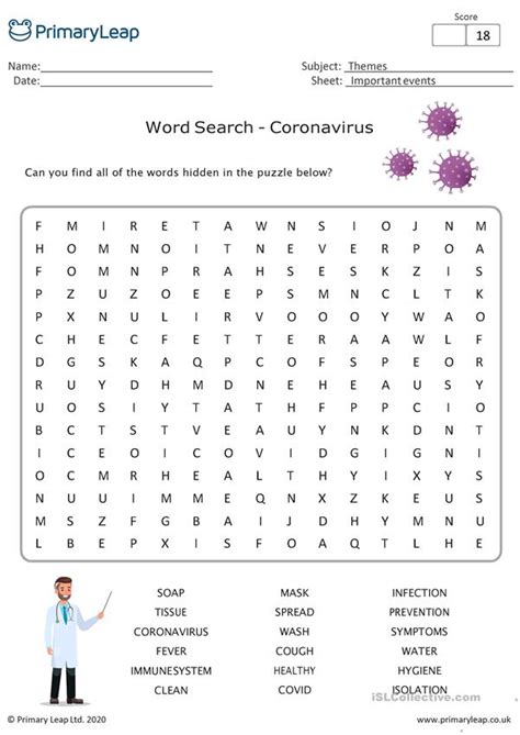 They can be used as vocabulary games or vocabulary activities, and are considered educational games or educational activities. Coronavirus Word Search Activity - English ESL Worksheets ...