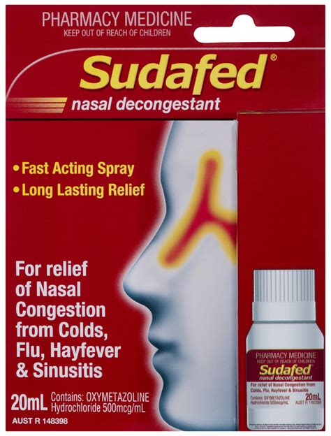 Sudafed Nasal Decongestant Spray Refill 20ml Galluzzos Chemist