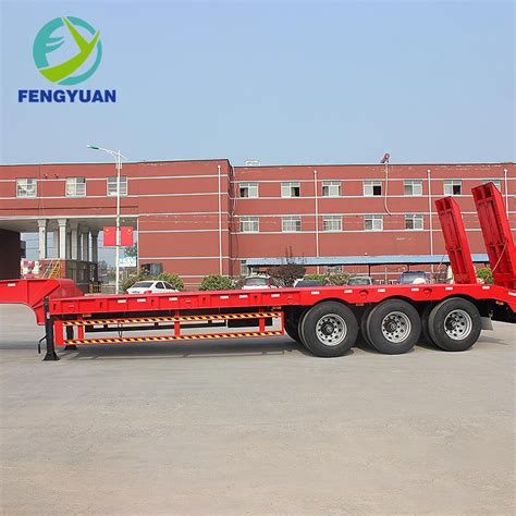 Fengyuan Lowboy Semi Trailer 60 Tons Lowbed Truck Semi Trailer China