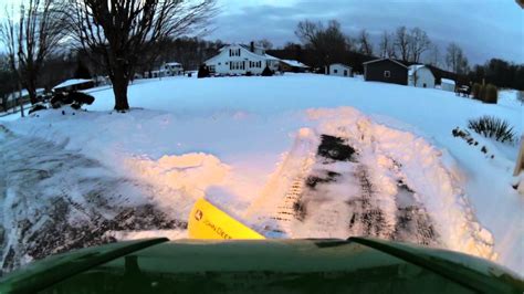 John Deere X300 Snow Plowing Drive Youtube