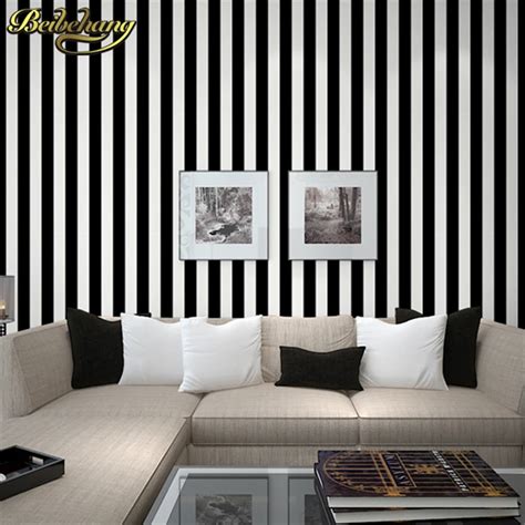 Beibehang Wall Paper High Quality Black And White Striped For Walls
