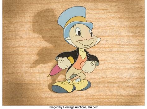 Pinocchio Jiminy Cricket Production Cel Courvoisier Setup Walt Disney