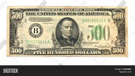 Old Five Hundred Dollar Bill Image And Photo Bigstock