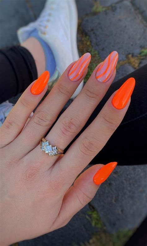 Cute Summer Nails Orange Nail Art Designs