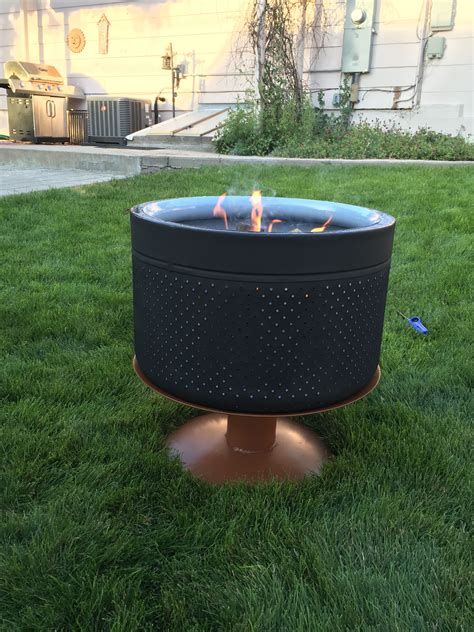 Detergent buildup and constant use mean your washing machine can use a clean of its own from time to time. Fire pit made from an old washing machine drum and two ...
