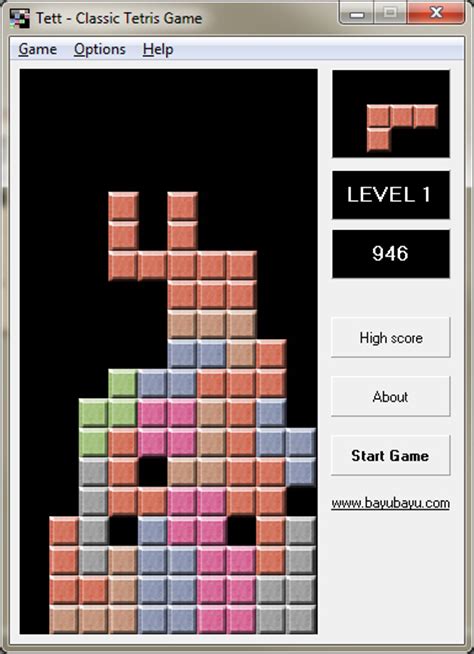 Tett Classic Tetris Game Bayubayu