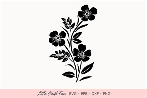 Flowers Silhouette Svg Graphic By Little Craft Fun Creative Fabrica