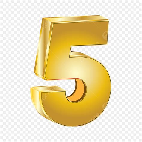 Number 5 Vector Hd Png Images Realistic 3d Number 5 Isolated On