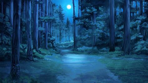 General 1920x1080 Everlasting Summer Moon Moonlight Forest Clearing