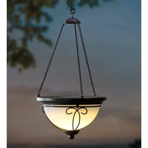 Concord black solar led candle outdoor lantern. Plow & Hearth Solar 1 Light Outdoor Pendant & Reviews ...