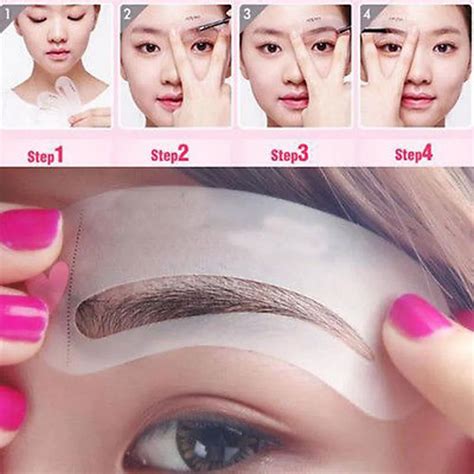 Fashion Styles Eyebrow Shaping Stencils Grooming Kit Makeup Shaper