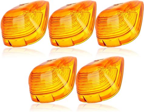 5pcs Cab Marker Light Amber Cover Cab Roof Running Light