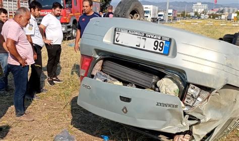 Otomobil takla attı 3 yaralı GÜNCEL Turgutlu Yankı