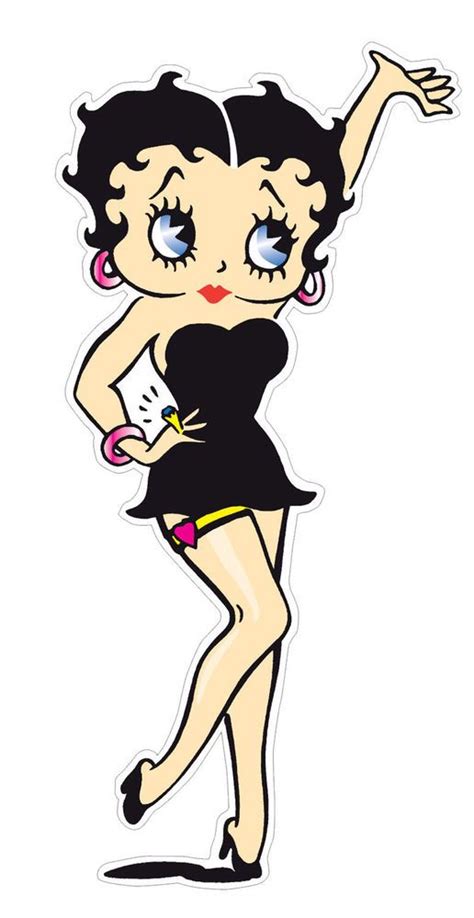 Betty Boop Sticker Black Dress 16cm Collectables Animation Art Betty Boop Ebay Black