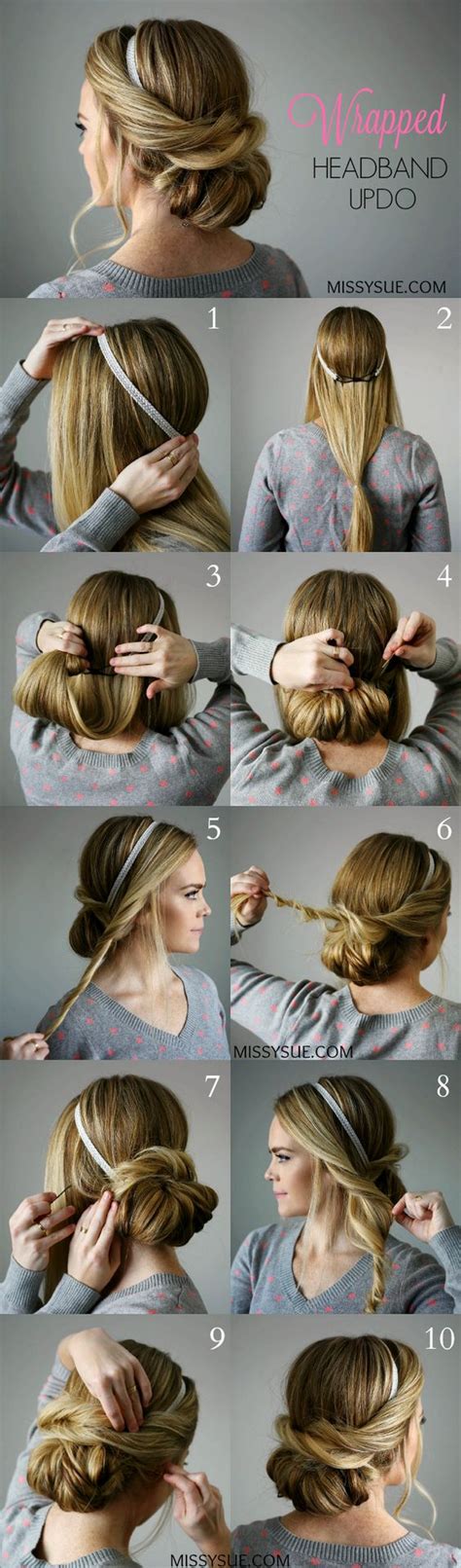 11 instruções passo a passo updo tutoriais para iniciantes envoltório de cabelo tutoriais