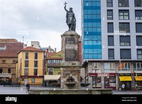 Statue Don Pelayo Pelagius Asturias In Hi Res Stock Photography And