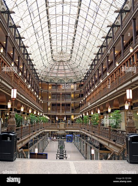 Us Indoor Shopping Arcade With Glass Skylight Hi Res Stock Photography