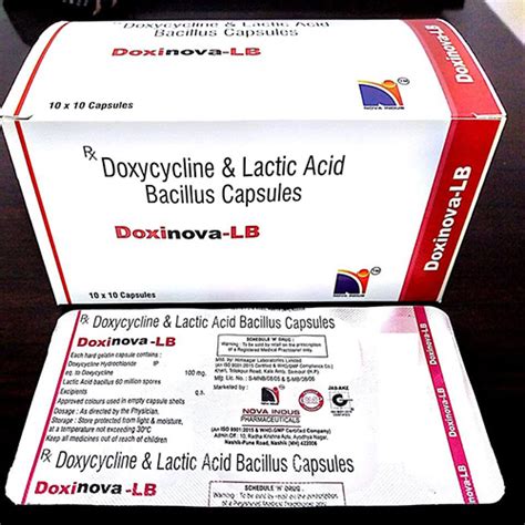 Doxinova Lb Doxycycline And Lactic Acid Bacillus Capsules Nova Indus