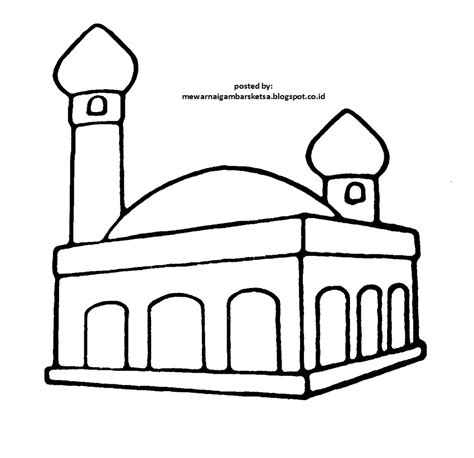 Gambar Mewarnai Gambar Sketsa Masjid 1 Paud Di Rebanas Rebanas