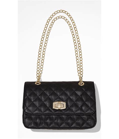Lyst Express Quilted Chain Strap Shoulder Bag In Black
