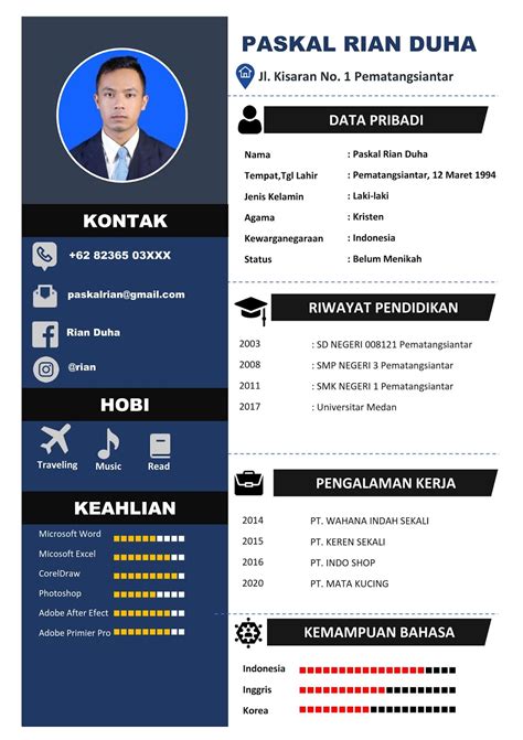 Contoh Cv Curriculum Vitae Kreatif Dan Menarik Images And Photos Finder