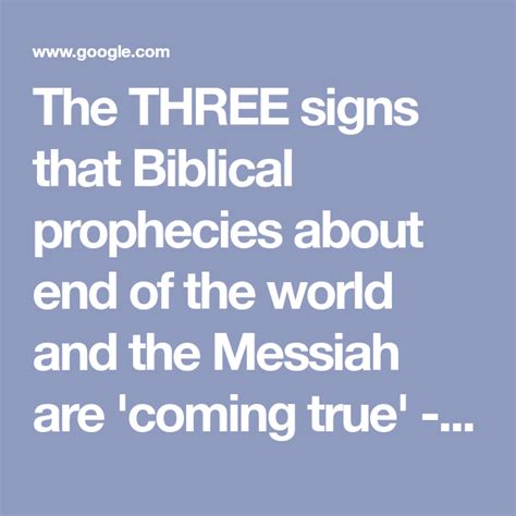 3 Signs That Biblical Prophecies About End Of World Are Coming True