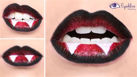 Stick the makeshift fangs onto your front teeth with the wax pointed in. How To Create This Vampire Teeth Lipstick Halloween Makeup ...