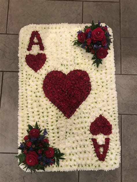 Diy Playing Cards Hearts Playing Cards Funeral Floral Arrangements