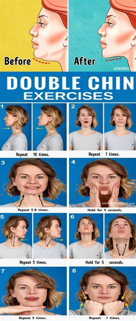 7 Most Effective Exercises To Get Rid Of A Double Chin Women Beauty And