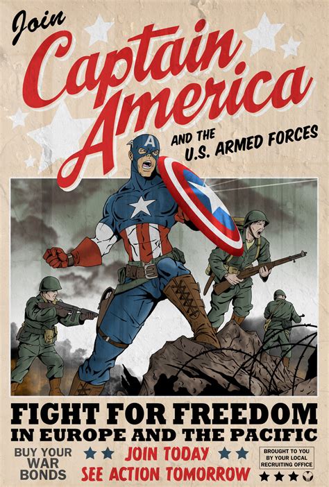 Captain America Vintage Poster Affiche