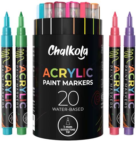 Acrylic Paint Marker Pens Pack Of 20 Chalkola Art Supply