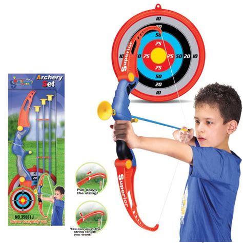 Toy Archery Bow And Arrow Set For Kids With Arrows Target And Quiver