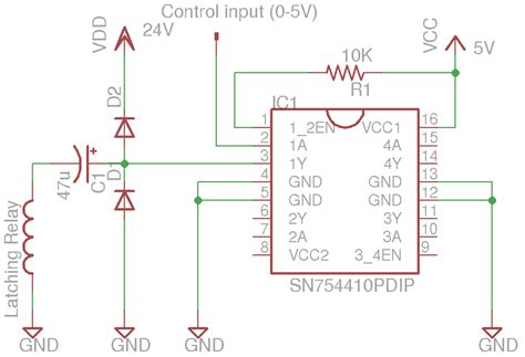 Self Latching Relay Schematic