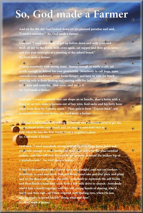 So God Made A Farmer Funeral Poems Farmer Farmer Poem