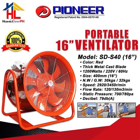 Pioneer Portable Ventilator Blower 16 Inches 400mm Shopee Philippines