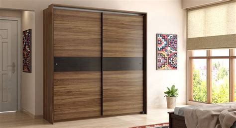 Avalon Engineered Wood Sliding Door Wardrobe In Chocolate Oak And