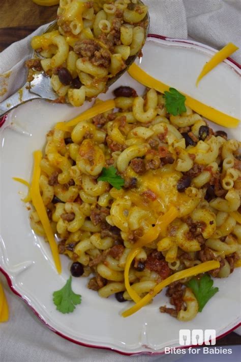 Cheesy chili pasta is loaded with pasta, meat and of course plenty of cheese. Chili Pasta Casserole - Bites for Foodies