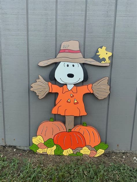 Snoopy Scarecrow Yard Art Etsy