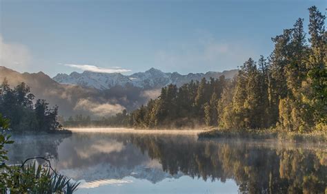 Lake Matheson New Zealand Nikon Hd Sunrise Mountain Sunrise Lake