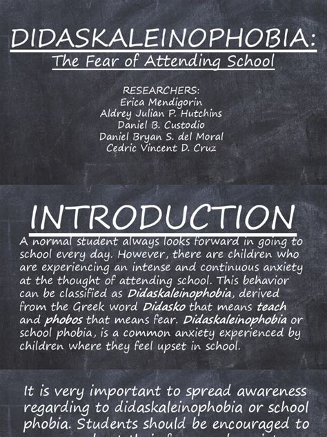 The Fear Of Attending School Didaskaleinophobia Pdf Phobia
