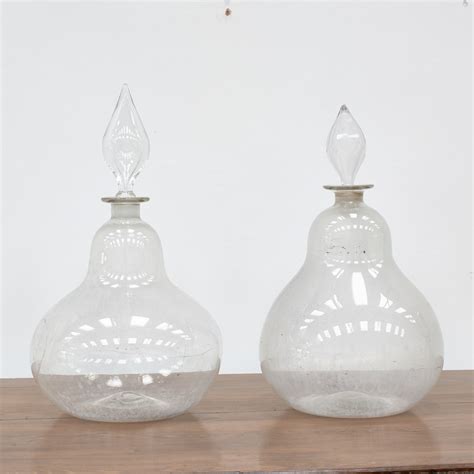 Unmatched Pair Of 19c Spirit Bottles From Alchemy On The Dc Bottle