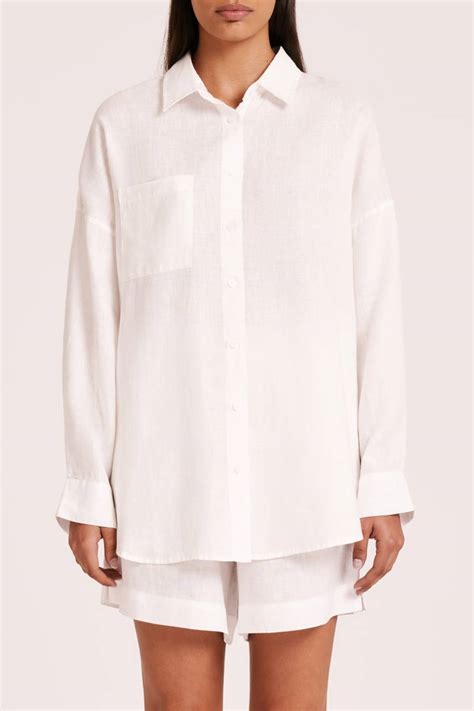 Nude Lucy Lounge Heritage Linen Shirt White Stylerunner