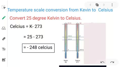 Temperature Scale Conversion From Kelvin To Celsius Youtube