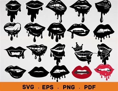 150 Dripping Lips Svg Lips SVG Kiss SVG Lips Clipart Lips Etsy Canada