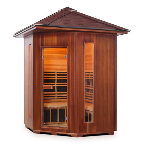 4 Person Corner Outdoor Hybrid Sauna Diamond Series Enlighten Saunas