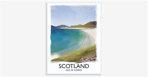 Scotland Isle Of Harris Travel Poster Giclée Art Print Na H Eileanan
