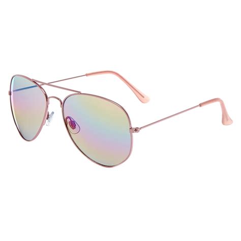 Pink Mirrored Aviator Sunglasses Claire S Us