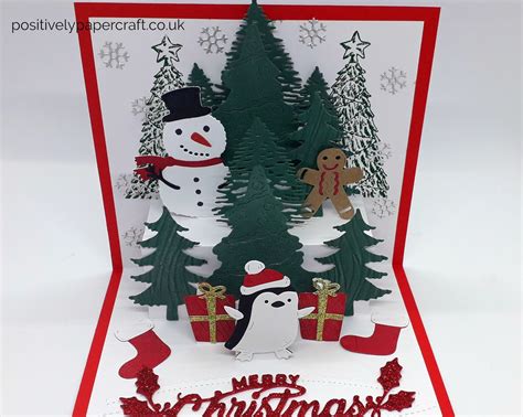 Positively Papercraft Easy Pop Up Christmas Card Folds Flat